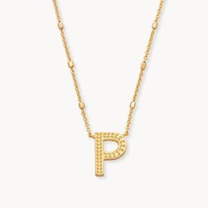 Letter P Pendant Necklace in Gold